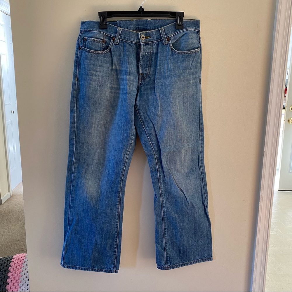 Vintage Lucky Brand Jean 33X30 Slim Bootleg Short Length 100% Cotton OL COLUMBIA